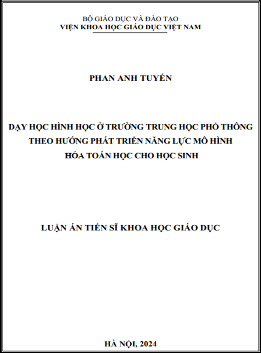 Luận Án –  Dạy Học Hình Học Ở Trường Thpt Theo Hướng Phát Triển Năng Lực Mô Hình Hóa Toán Học Cho Học Sinh