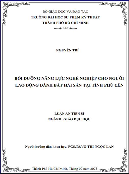 Luận Án Tiến Sĩ Ngành Giáo Dục Học – Bồi Dưỡng Năng Lực Nghề Nghiệp Cho Người Lao Động Đánh Bắt Hải Sản Tại Tỉnh Phú Yên