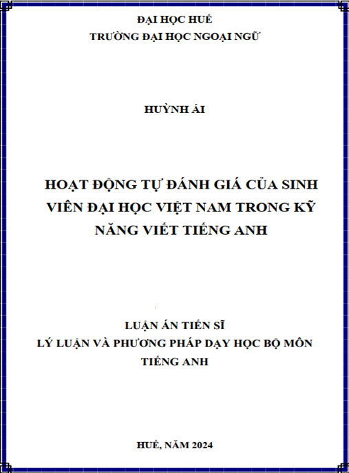 Luận án – Hoạt Động Tự Đánh Giá Của Sinh Viên Đại Học Việt Nam Trong Kỹ Năng Viết Tiếng Anh