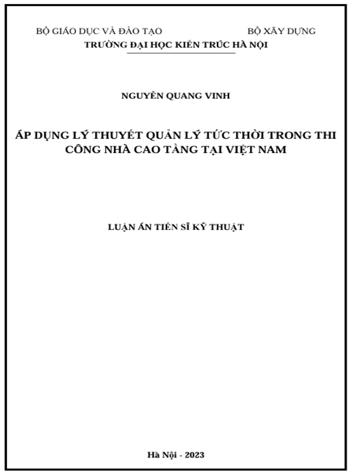 Luận án – Áp dụng lý thuyết quản lý tức thời trong thi công nhà cao tầng tại Việt Nam