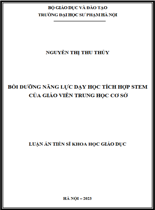 Luận án –  Bồi dưỡng năng lực dạy học tích hợp STEM của giáo viên trung học cơ sở