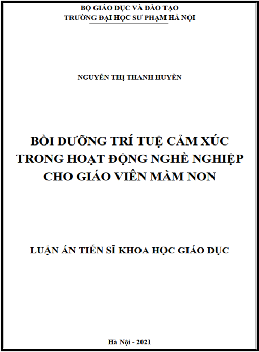 Luận án –  Bồi dưỡng trí tuệ cảm xúc trong hoạt động nghề nghiệp cho giáo viên mầm non