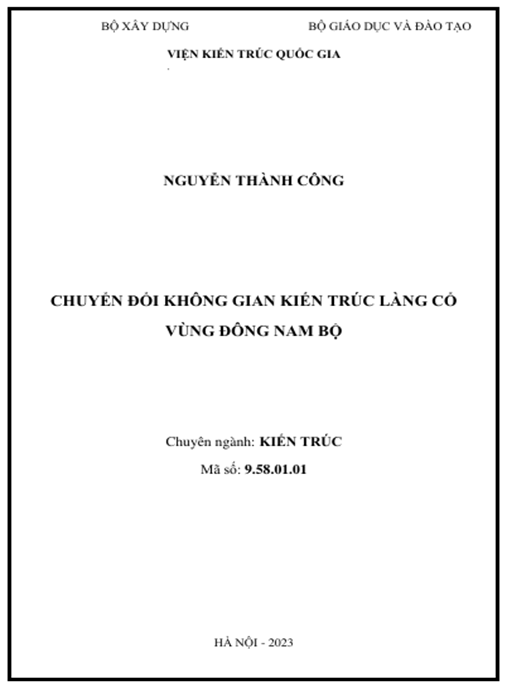 Luận án – Chuyển Đổi Không Gian Kiến Trúc Làng Cổ Vùng Đông Nam Bộ