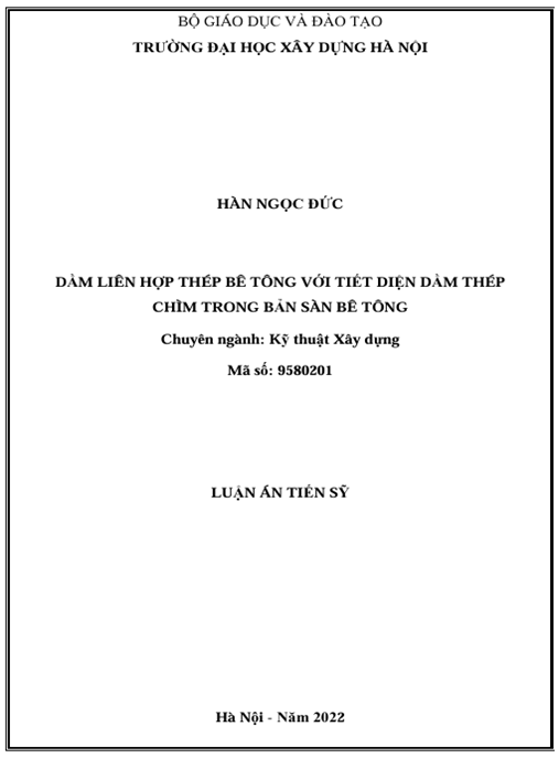 Luận án – Dầm liên hợp thép bê tông với tiết diện dầm thép chìm trong bản sàn bê tông