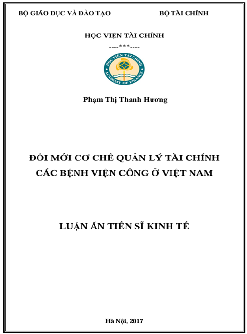 Luận án Đổi mới cơ chế quản lý tài chính các bệnh viện công ở Việt Nam