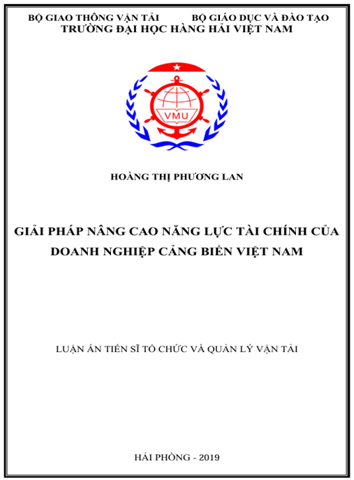 Luận án Giải pháp nâng cao năng lực tài chính của doanh nghiệp cảng biển Việt Nam