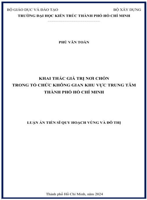 Luận án – Khai thác giá trị nơi chốn trong tổ chức không gian khu vực trung tâm TP.HCM