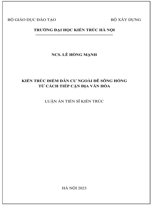 Luận án – Kiến Trúc Điểm Dân Cư Ngoài Đê Sông Hồng Từ Cách Tiếp Cận Địa Văn Hóa