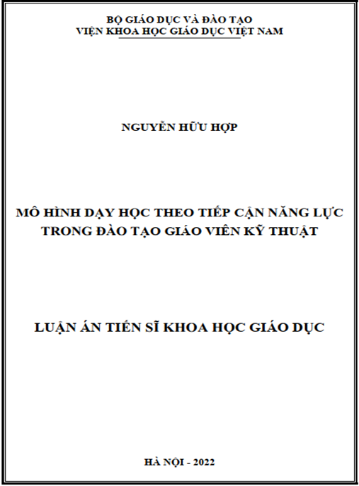 Luận án –  Mô hình dạy học theo tiếp cận năng lực trong đào tạo giáo viên kĩ thuật