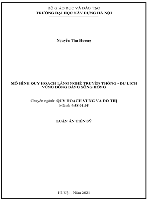 Luận án – Mô hình quy hoạch Làng nghề truyền thống- Du lịch vùng đồng bằng sông Hồng