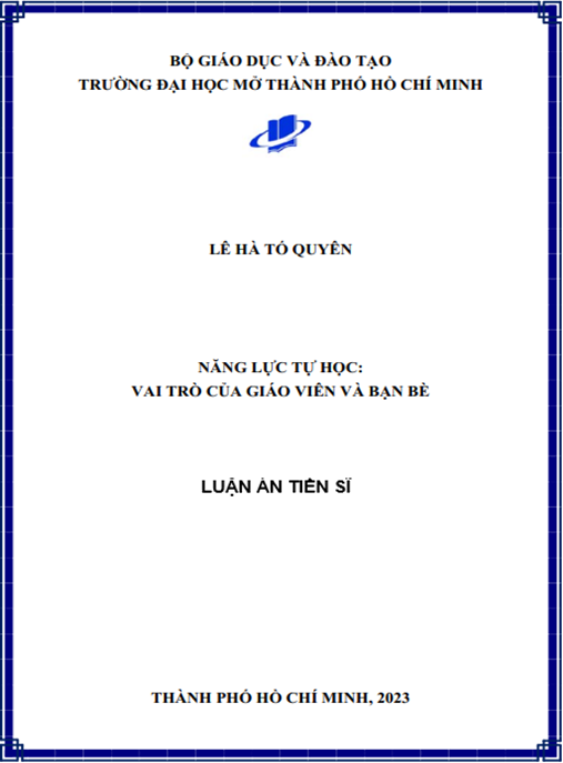 Luận án – Năng lực tự học – vai trò của giáo viên và bạn bè