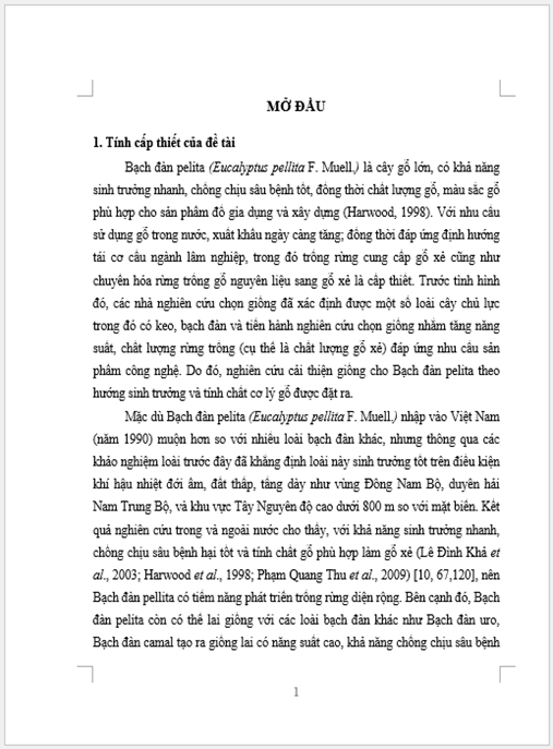 Luận án Nghiên cứu biến dị, khả năng di truyền về sinh trưởng và một số tính chất gỗ của Bạch đàn pelita tại Bàu Bàng (Bình Dương) và Pleiku (Gia Lai)