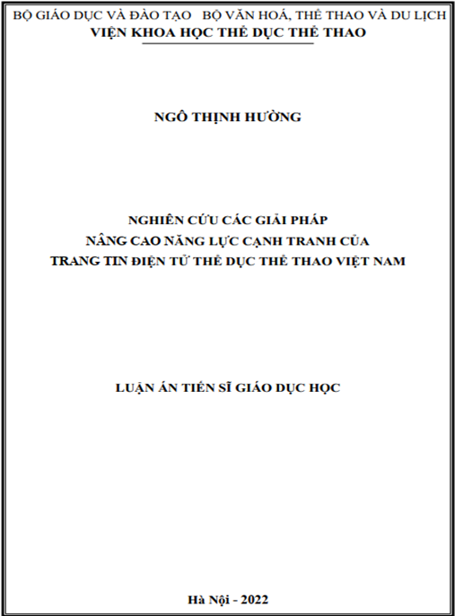 Luận án –  Nghiên cứu các giải pháp nâng cao năng lực cạnh tranh của trang tin điện tử Thể dục thể thao Việt Nam