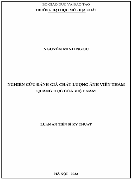Luận án – Nghiên cứu đánh giá chất lượng ảnh viễn thám quang học của Việt Nam
