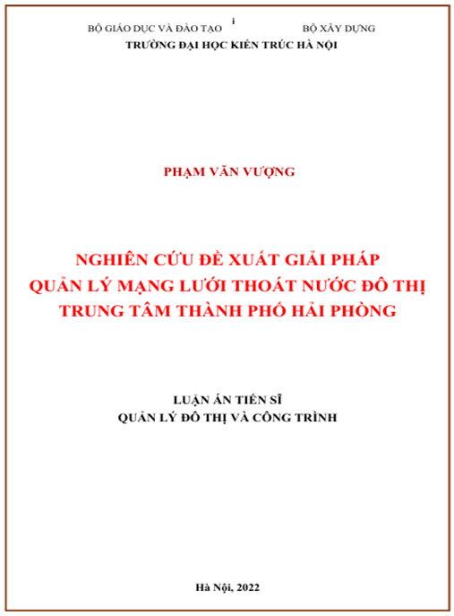 Luận án – Nghiên cứu đề xuất giải pháp quản lý mạng lưới thoát nước đô thị trung tâm thành phố Hải Phòng