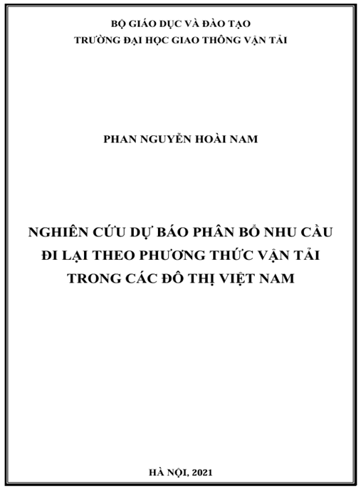 Luận án – Nghiên cứu dự báo phân bổ nhu cầu đi lại theo phương thức vận tải trong các đô thị Việt Nam