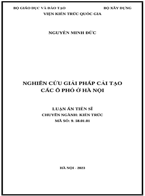 Luận án – Nghiên cứu giải pháp cải tạo các ô phố ở Hà Nội
