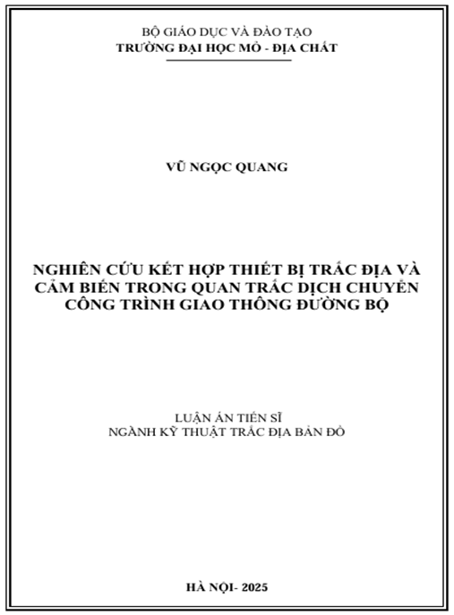 Luận án – Nghiên cứu kết hợp thiết bị trắc địa và cảm biến trong quan trắc dịch chuyển công trình giao thông đường bộ