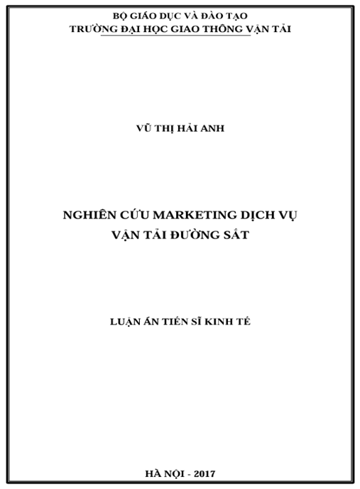 Luận án Nghiên cứu marketing dịch vụ vận tải đường sắt