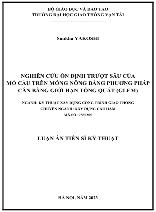 Luận án – Nghiên cứu ổn định trượt sâu của mố cầu trên móng nông bằng phương pháp cân bằng giới hạn tổng quát (GLEM)