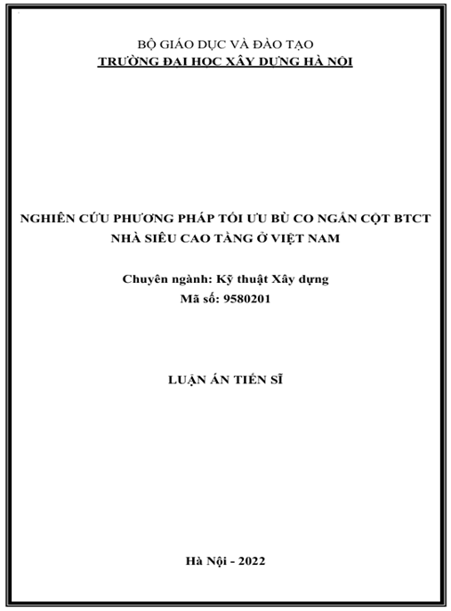 Luận án – Nghiên cứu phương pháp tối ưu bù co ngắn cột bê tông cốt thép nhà siêu cao tầng ở Việt Nam