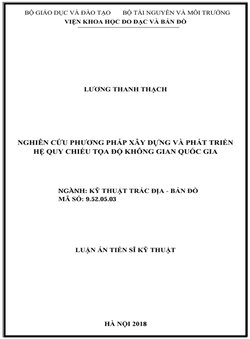 Luận án Nghiên cứu phương pháp xây dựng và phát triển hệ quy chiếu tọa độ không gian quốc gia
