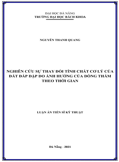Luận án – Nghiên cứu sự thay đổi tính chất cơ lý của đất đắp đập do ảnh hưởng của dòng thấm theo thời gian