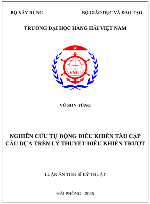 Luận án – Nghiên cứu tự động điều khiển tàu cập cầu dựa trên lý thuyết điều khiển trượt