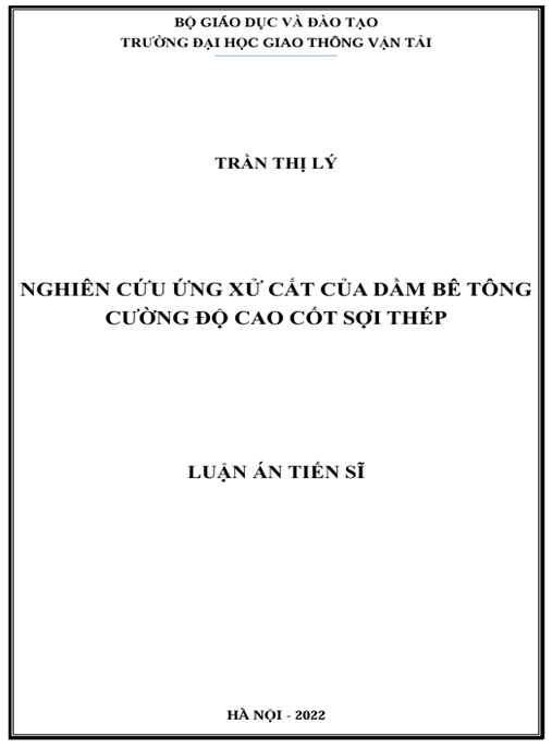 Luận án – Nghiên cứu ứng xử cắt của dầm bê tông cường độ cao cốt sợi thép