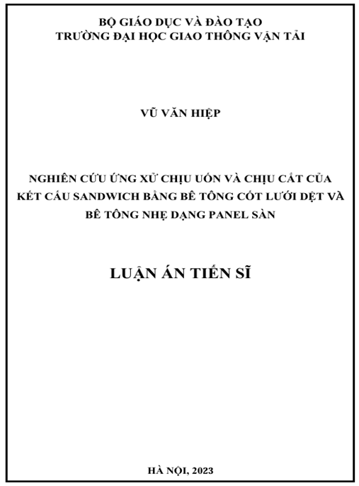 Luận án – Nghiên cứu ứng xử chịu uốn và chịu cắt của kết cấu sandwich bằng bê tông cốt lưới dệt và bê tông nhẹ dạng panel sàn.