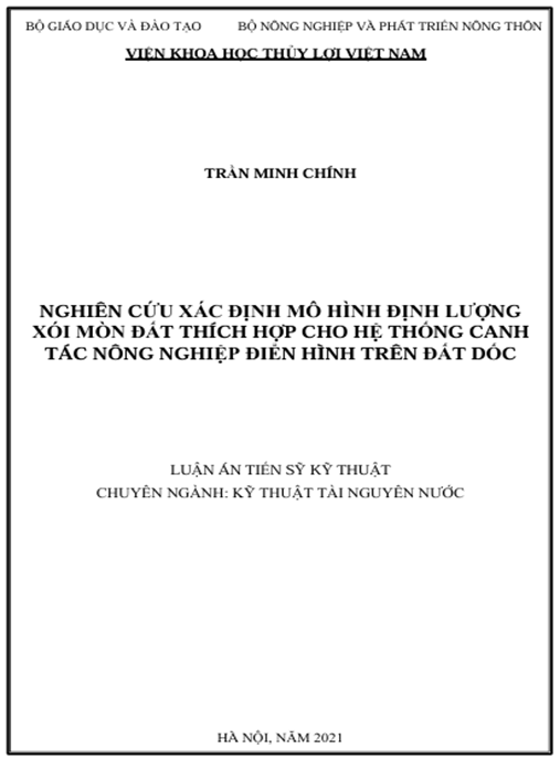 Luận án – Nghiên cứu xác định mô hình định lượng xói mòn đất thích hợp cho hệ thống canh tác nông nghiệp điển hình trên đất dốc