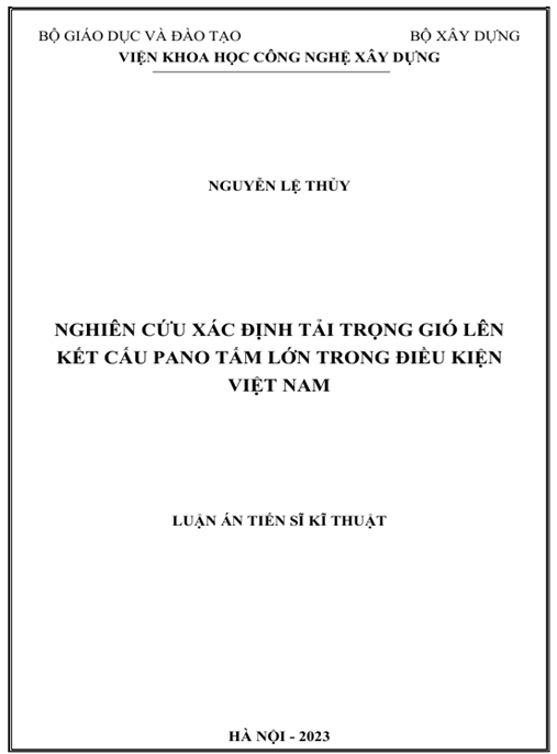 Luận án – Nghiên cứu xác định tải trọng gió lên kết cấu pano tấm lớn trong điều kiện Việt Nam