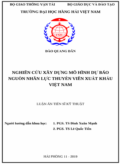 Luận án Nghiên cứu xây dựng mô hình dự báo nguồn nhân lực thuyền viên xuất khẩu Việt Nam