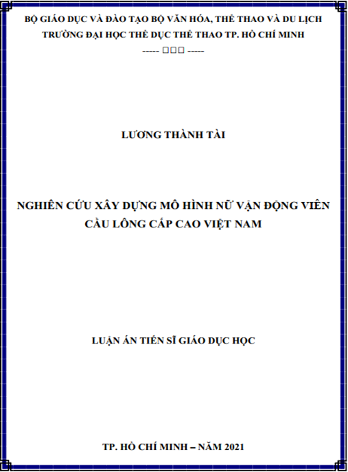 Luận án – Nghiên cứu xây dựng mô hình nữ vận động viên cầu lông cấp cao Việt Nam