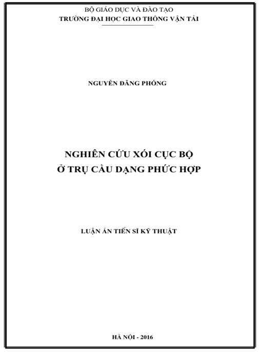 Luận án Nghiên cứu xói cục bộ ở trụ cầu dạng phức hợp