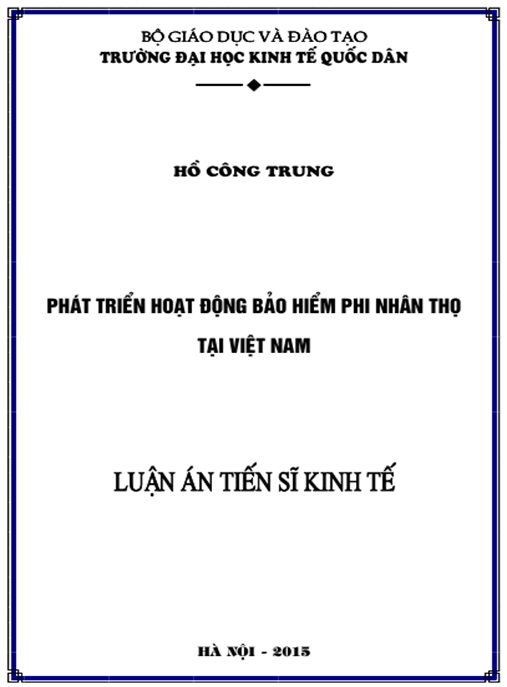 Luận án Phát triển hoạt động bảo hiểm phi nhân thọ tại Việt Nam