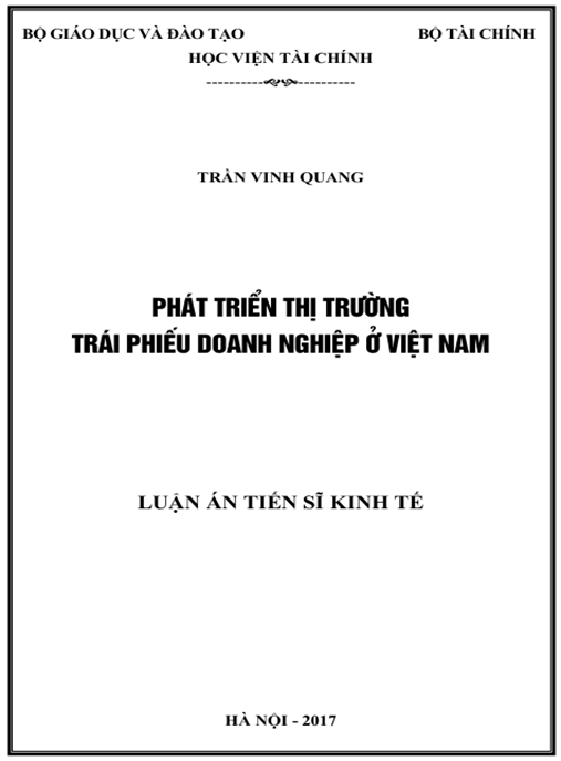 Luận án Phát triển thị trường trái phiếu doanh nghiệp ở Việt Nam.