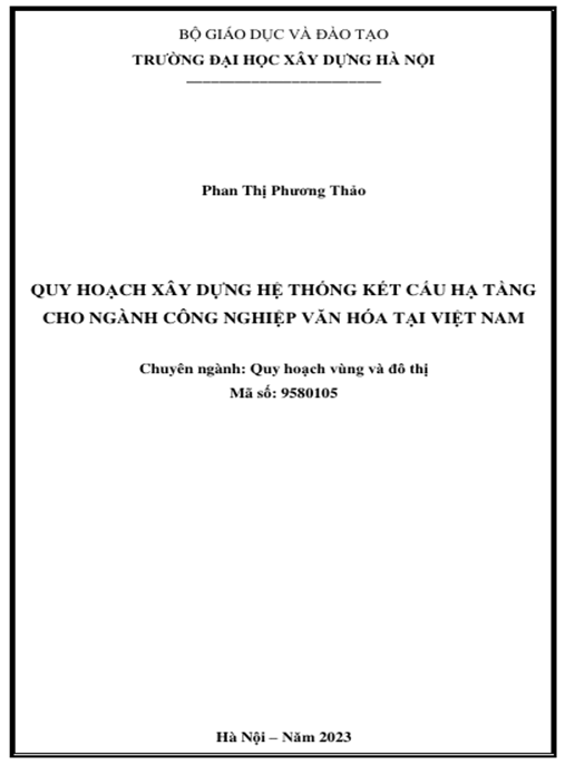Luận án – Quy hoạch xây dựng hệ thống kết cấu hạ tầng cho ngành công nghiệp văn hóa tại Việt Nam