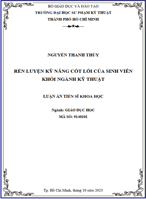 Luận án – Rèn luyện kỹ năng cốt lõi của sinh viên khối ngành kỹ thuật