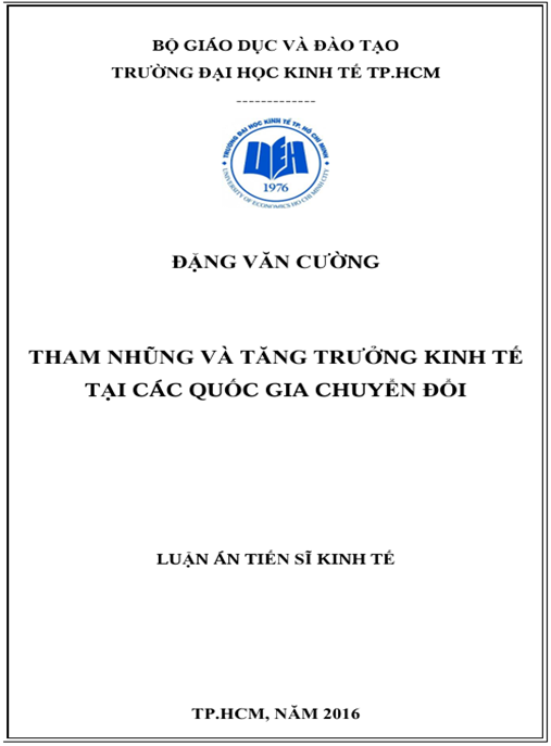 Luận án Tham nhũng và tăng trưởng kinh tế tại các quốc gia chuyển đổi