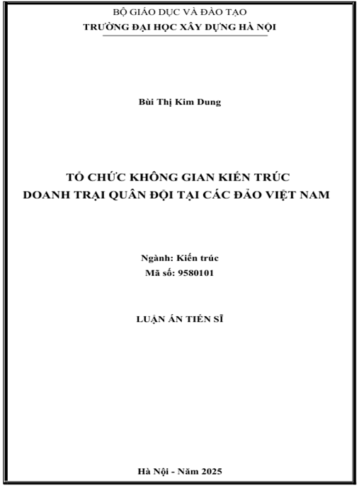 Luận án – Tổ chức không gian kiến trúc Doanh trại Quân đội tại các đảo Việt Nam