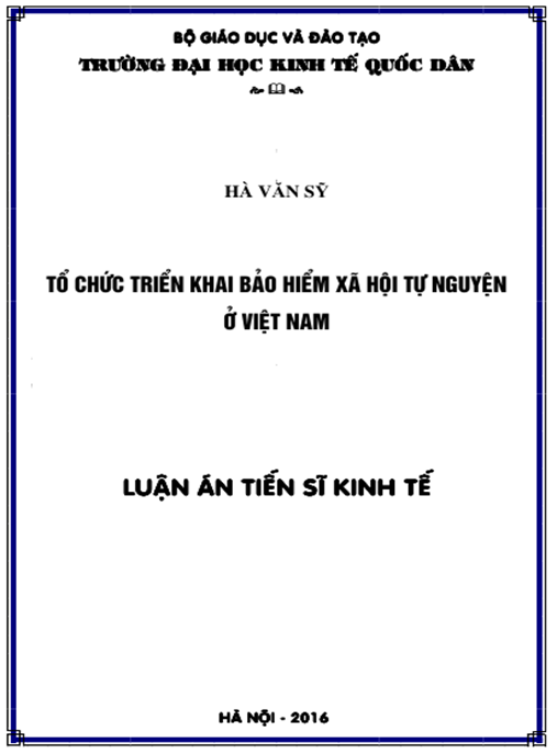 Luận án Tổ chức triển khai bảo hiểm xã hội tự nguyện ở Việt Nam