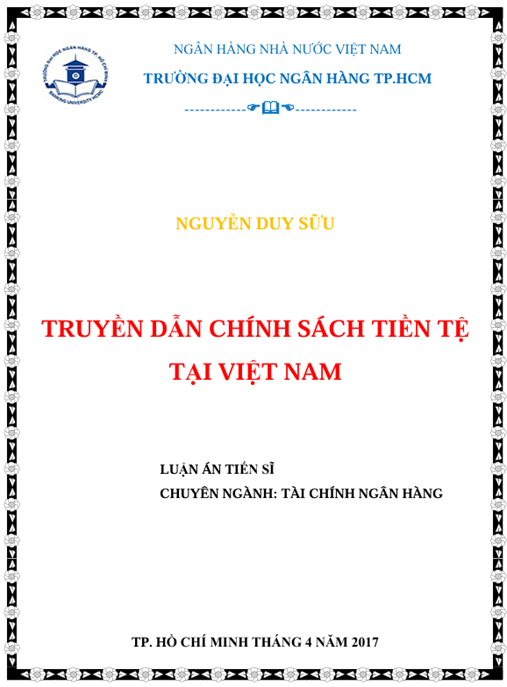 Luận án Truyền dẫn chính sách tiền tệ tại Việt Nam