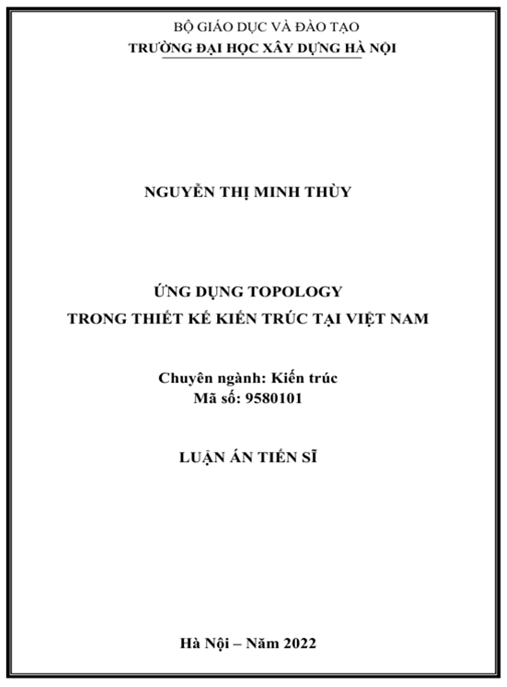 Luận án – Ứng dụng Topology trong thiết kế kiến trúc tại Việt Nam