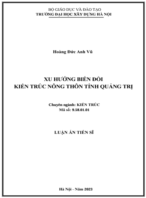 Luận án – Xu hướng biến đổi kiến trúc nông thôn tỉnh Quảng Trị