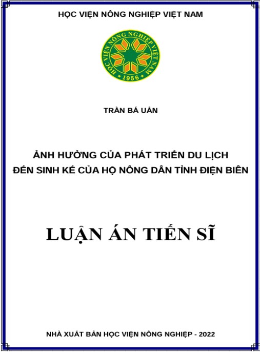 Luận án Ảnh hưởng của phát triển du lịch đến sinh kế của hộ nông dân tỉnh Điện Biên