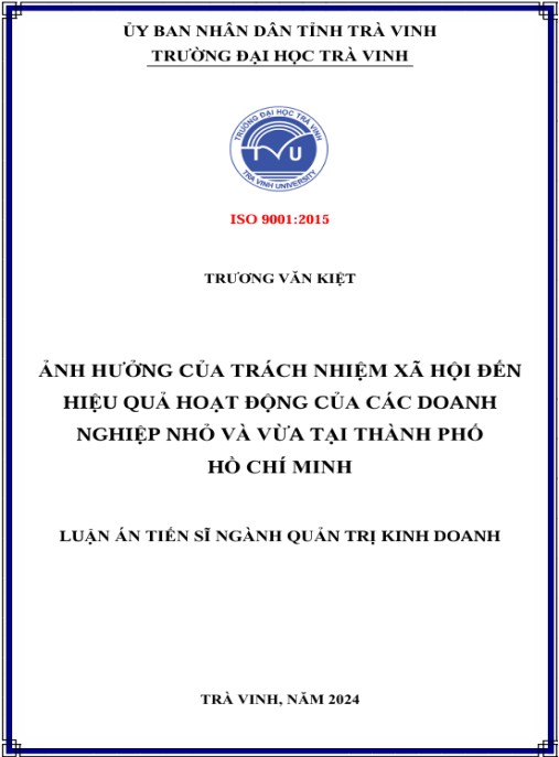 Luận án Ảnh hưởng của trách nhiệm xã hội đến hiệu quả hoạt động của các doanh nghiệp nhỏ và vừa tại thành phố Hồ Chí Minh