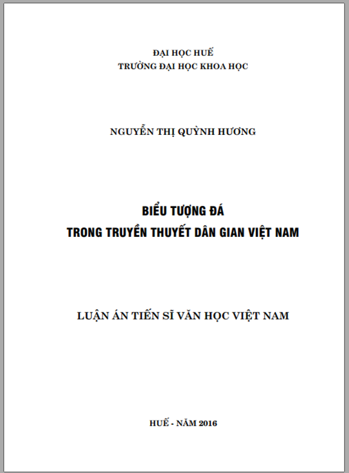 Luận án Biểu tượng đá trong truyền thuyết dân gian Việt Nam