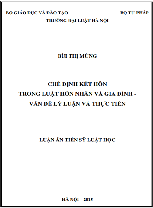 Luận án Chế định kết hôn trong Luật HN&GĐ – vấn đề lý luận và thực tiễn