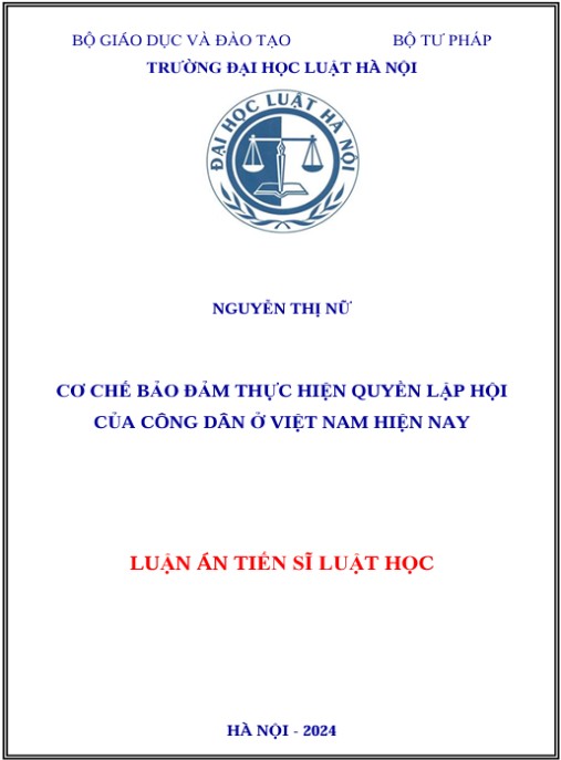 Luận án Cơ chế bảo đảm thực hiện quyền lập hội của công dân ở Việt Nam hiện nay